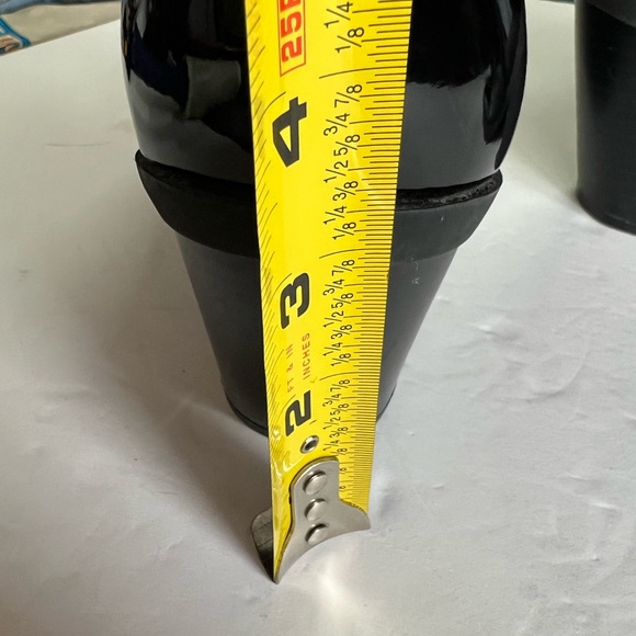 Diba Black Western Ankle Boot Cheyanne Shiny Patent Snip Toe Chunky Heel 9 moto - Picture 4 of 9